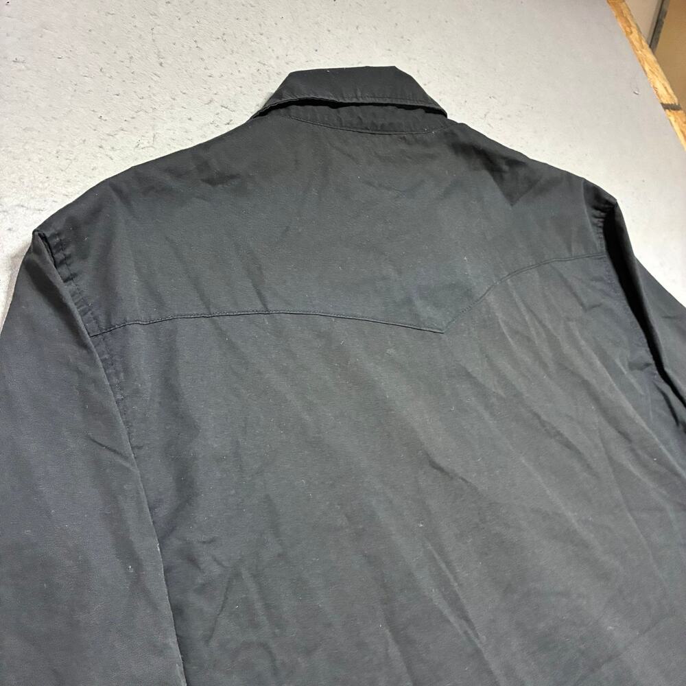 Vintage Wrangler Western Shirt Mens XL All Black Pearl Snaps Cowboy Rodeo - Picture 8 of 8